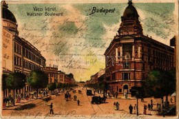 T3 1901 Budapest VI. Váci Körút (Bajcsy-Zsilinszky út), Bazilika, Villamos. Gustav Ertel, Litho (fa) - Non Classificati