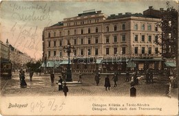 T2/T3 1907 Budapest VI. Oktogon, Kilátás A Teréz Körútra, Café Abbazia Kávéház, Villamos - Non Classificati