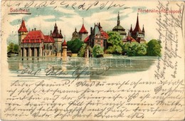 T2/T3 1900 Budapest XIV. Városliget, Történelmi Főcsoport, Vajdahunyad Vára. Kosmos S. IX. Art Nouveau, Litho (EK) - Non Classificati