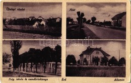 T3/T4 1937 Érd, Újtelep, Fő út, Polgári Iskola és Csendőrlaktanya, Vasútállomás (fa) - Ohne Zuordnung