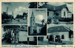 * T2 1936 Galgaguta, Utca, Evangélikus Templom, Paplak, Vasútállomás, Hangya Szövetkezet üzlete és Saját Kiadása - Ohne Zuordnung