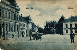 T3 1922 Sárvár, Fő Tér, üzletek. Kiadja Milfai Ferenc (fl) - Non Classificati