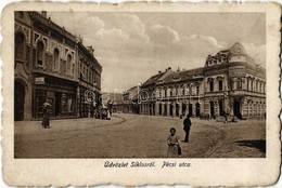 T2/T3 1928 Siklós, Pécsi Utca, Fürst Gyula üzlete, Takarék és Hitelbank  (EK) - Non Classificati