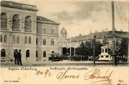T2/T3 1901 Sopron, Széchenyi Tér és Szobor, Villamos, Kaszinó. Blum N. - Non Classificati