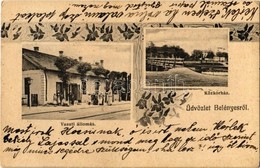 T2/T3 1909 Belényes, Beius; Közkórház, Vasútállomás. Wagner Vilmos Fényképész Kiadása / Hospital, Railway Station. Art N - Unclassified