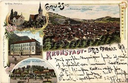 T2/T3 1899 Brassó, Kronstadt, Brasov; Fellegvár, Katolikus Templom és Plébánia, Állami Felső Reáliskola, Rezső Park és F - Zonder Classificatie