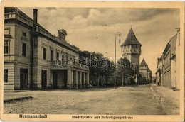 T2 Nagyszeben, Hermannstadt, Sibiu; Stadttheater Mit Befestigungstürme / Városi Színház és Erőd Tornyok. G. A. Seraphin, - Non Classificati