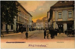 ** T1 Nagyszeben, Hermannstadt, Sibiu; Disznódi Utca, Julius Wermescher és Carl Landmann üzlete, Transsylvania Szálloda  - Unclassified