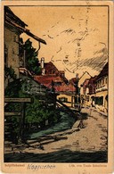T2/T3 Nagyszeben, Hermannstadt, Sibiu; Schiffbäumel / Utcakép. Kraft & Drotleff A.-G. / Street View, Litho Art Postcard  - Non Classificati