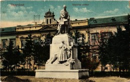 T3 1916 Nagyvárad, Oradea; Szacsvay Imre Szobor / Statue + 'K.U.K. BRIEFZENSUR NAGYVÁRAD' (szakadás / Tear) - Unclassified