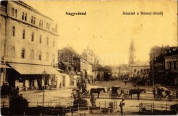 T2 Nagyvárad, Oradea; Bémer Tér, üzletek, Hintó / Square, Shops, Chariots - Unclassified