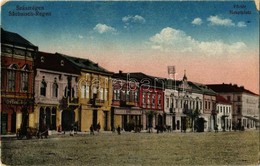 ** T2/T3 Szászrégen, Reghin; Fő Tér, Frank, Schupiter és Márk Farkas üzlete / Main Square, Shops (EK) - Non Classificati