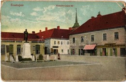 T3 1927 Érsekújvár, Nové Zámky; Kossuth Lajos Tér és Kossuth Szobor, Ethey Károly, Fried, Lieb üzlete, Hangos István 'Őr - Unclassified