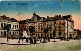 T2/T3 1918 Losonc, Lucenec; Városi Szálloda, Polgári Leány Iskola, Kerékpáros / Hotel, Girls' School, Bicycle (EK) - Non Classificati