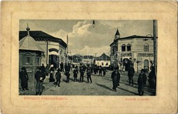 T2/T3 1915 Beregszász, Berehove; Kossuth Lajos Tér, Gyógyszertár, Vagányi Antal Cukrászdája, Fehér Imre üzlete. W. L. Bp - Unclassified