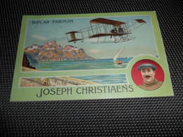 Aviation ( 3 ) Avion Vliegtuig Pilote  Piloot  Joseph Christiaens   Biplan Farman  - Illustrateur V. Mellone - Airmen, Fliers