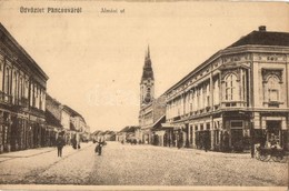 T2/T3 Pancsova, Pancevo; Almási út, üzletek / Street View, Shops (EK) - Ohne Zuordnung