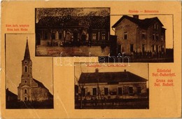 T3 1912 Szenthubert, St. Hubert (Bánátnagyfalu, Banatsko Veliko Selo); Vasútállomás, Római Katolikus Templom, Községháza - Zonder Classificatie