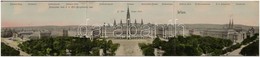 ** T2/T3 Vienna, Wien, Bécs; Panorama Von K.k. Hof-Burgtheater Aus. Foldable 3-tiled Panoramacard (fl) - Ohne Zuordnung