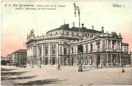 * T2/T3 Vienna, Wien I. K. K. Hof Burgtheater. Erbaut 1889 Von G. Semper Und K. V. Hasenauer Für 1474 Personen. P. Leder - Unclassified