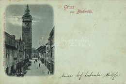 T2 1898 Ceské Budejovice, Budweis; Clock Tower At Night - Zonder Classificatie