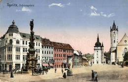 T2/T3 Teplice, Teplitz; Schlossplatz / Palace Square, Monument (EK) - Non Classés