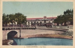 * T2/T3 Carcassonne, La Gare / Railway Station, Narbo Shop, Bridge (EK) - Non Classés