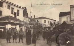 * T3/T4 Thessaloniki, Salonique; Un Coin Du Marche / Market With Vendors (Rb) - Zonder Classificatie