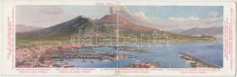 ** T2/T3 Naples, Napoli; Mount Vesuvius, Railway, Eremo Hotel Advertisement Panoramacard (EK) - Zonder Classificatie