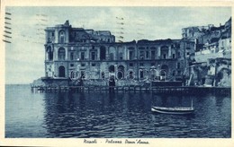 T2/T3 Naples, Napoli; Palazzo Donn'Anna / Palace, Boat (EK) - Ohne Zuordnung