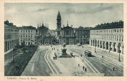 ** T1/T2 Torino, Piazza San Carlo, Cavallo Di Bronzo, Chiesa Di Santa Cristina E San Carlo /square, Statue, Churches, Tr - Non Classificati