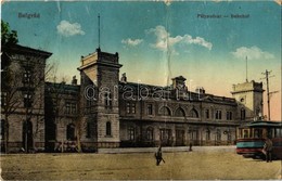 * T4 Beograd, Belgrád, Belgrade; Pályaudvar, Vasútállomás, Villamos / Bahnhof / Railway Station, Tram + K.u.K. Bahnhofko - Zonder Classificatie