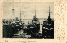 T3 1902 Porto Da Guerra, Kriegshafen / Pola, Részlet A Hadikikötőből, Hadihajók / Detail Of The Military Port, Warships  - Unclassified
