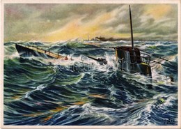 ** T2 Auftauchendes U-Boot. Verlag Carl Werner Nr. 2913. / WWII German Navy Submarine, Kriegsmarine S: Kablo - Zonder Classificatie