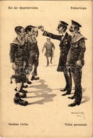 ** T2/T3 Bei Der Quartiervisite / Ruhavizsga / Austro-Hungarian Navy K.u.K. Kriegsmarine Humorous Mariner Art Postcard.  - Ohne Zuordnung