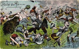 ** T2/T3 Flucht Der Römer / Humorous Art Postcard, Roman Soldiers S: Arthur Thiele (EK) - Ohne Zuordnung