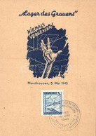 * T2/T3 1945 Mauthausen, Lager Des Grauens. Niemals Vergessen! / Mauthausen Concentration Camp Memorial Art Postcard. Ca - Non Classés