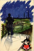 ** T1 Második Világháborús Katonai üdvözlőlap / WWII Hungarian Military Greeting Art Postcard S: Bozó - Non Classificati