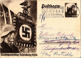 T2/T3 1934 Reichsparteitag Nürnberg / Nuremberg Rally. NSDAP German Nazi Party Propaganda, Swastika;  6 Ga. + 1934 Reich - Non Classés