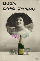 T2 Buon Capo D'Anno / Italian New Year Greeting, Champagne - Non Classés