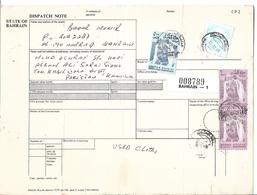 Bahrain 1976 2d X2 & New 500f On Parcel Card To Pakistan. - Bahrain (1965-...)