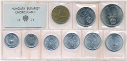 1971. 2f-10Ft (9xklf) érmés Forgalmi Sor Fóliatokban T:1 
Adamo FO4 - Ohne Zuordnung