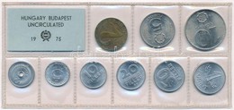 1975. 2f-10Ft (9xklf) érmés Forgalmi Sor Fóliatokban T:1 
Adamo FO8 - Ohne Zuordnung