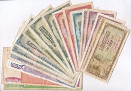 Jugoszlávia 17db-os Vegyes Bankjegy Tétel T:III,III-
Yugoslavia 17pcs Of Mixed Banknotes Lot C:F,VG - Non Classés
