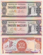 Vegyes: Guyana 1996. 20$ (2x) + Trinidad és Tobago 2006. 1$ T:I
Mixed: Guyana 1996. 20 Dollars (2x) + Trinidad And Tobag - Non Classificati