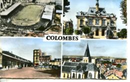 N°73572 -cpsm Colombes -multivues Dont Stade- - Stades