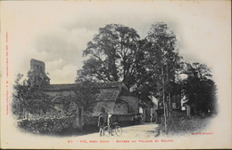 CPA. - FR. > [09] Ariège > VIC Près OUST - Entrée Du Village Et L'Eglise - TBE - Oust