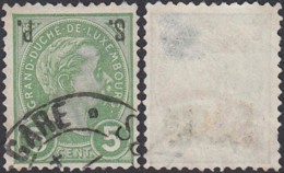 LUXEMBOURG SERVICE PRIFIX 80a SURCHARGE RENVERSEE PETIT DEFAUT RR (BE) DC-3727 - 1895 Adolphe Right-hand Side