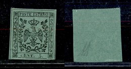 Antichi Stati Italiani - Modena - 1852 - 5 Cent (7) - Gomma Integra (160) - Andere & Zonder Classificatie