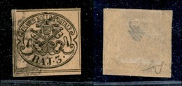 Antichi Stati Italiani - Stato Pontificio - 1852 - 3 Bai (4) Usato - Grandi Margini (8 Filetti) - Fiecchi - Autres & Non Classés